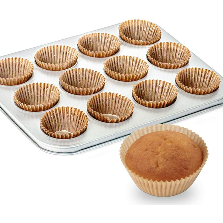 Muffin Liners for Baking - 50pcs Brown EXTRA LARGE SIZE Cupcake Liners  Baking Supplies, Thick Jumbo Unbleached Parchment Paper Sheets Cute Cups