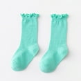 thumbnail image 2 of EnJoCho Girls Spring And Summer Mid Thigh Socks Solid Color Mesh Breathable Combed Cotton Ruffle Cute Socks Toddler Baby Kids Boys Girls Soft Cute Casual Socks School Home Indoor&Outdoor Wear, 2 of 9
