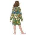 thumbnail image 7 of FORMRS Niños Bathrobe Unisex Hooded Robe Soft Plush Pajamas Sleepwear, Size 4-6T, Orange Floral Garden, 7 of 7