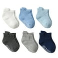 thumbnail image 1 of TZEWGL Six Pairs Multi Pack Set Socks For Children Cotton Knitted Solid Color Short Socks For Toddlers Kids size 0-1T, 1 of 1