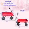 thumbnail image 3 of Collapsible Folding Wagon, Push Pull Foldable Beach Wagon Cart with All-Terrain Wheels, Heavy Duty Utility Grocery Wagon for Outdoor Camping Garden Sport Shopping,Red+Black, 3 of 9