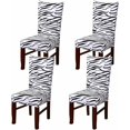 thumbnail image 1 of Fundas para sillas de comedor Fundas para sillas elásticas universales para decoración de sillas modernas Fundas para sillas de comedor (Patrón de cebra, 4 paquetes), 1 of 5