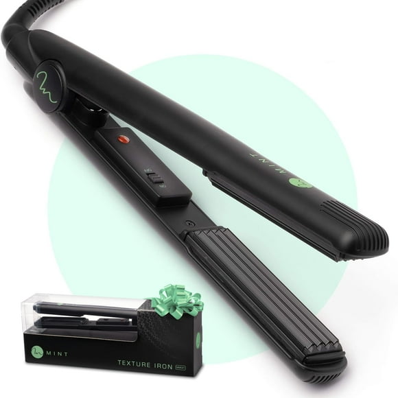 Plancha rizadora de cabello serie profesional de 1 pulgada de MINT | Cree engarzados extremadamente rápido - Placas de engarce de cerámica más profundas para un máximo volumen y engarce de la raíz - D