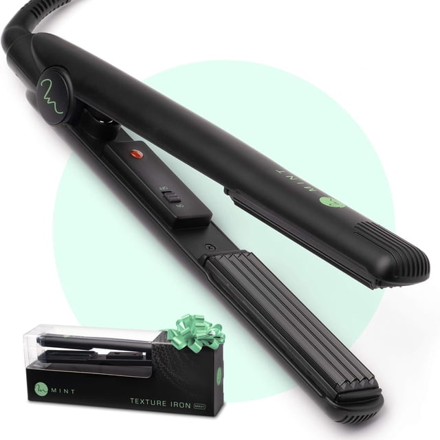 Plancha rizadora de cabello serie profesional de 1 pulgada de MINT | Cree engarzados extremadamente rápido - Placas de engarce de cerámica más profundas para un máximo volumen y engarce de la raíz - D