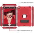 thumbnail image 2 of iPad 6th Generation Case, iPad 5th Gen Case, Dteck Heavy Duty Shockproof Kickstand Cover for Apple iPad 6th 5th Gen 9.7" 2018/2017, Red, 2 of 4