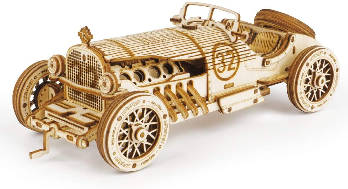 UGears Plywood Grand Prix Car Collectible Mechanical Model