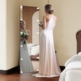 thumbnail image 2 of 63"x16" LED Floor Mirror with Aluminum Frame, 3 Color Light Bulb Mirror with Touch Control & Shatterproof Glass, 2 of 7