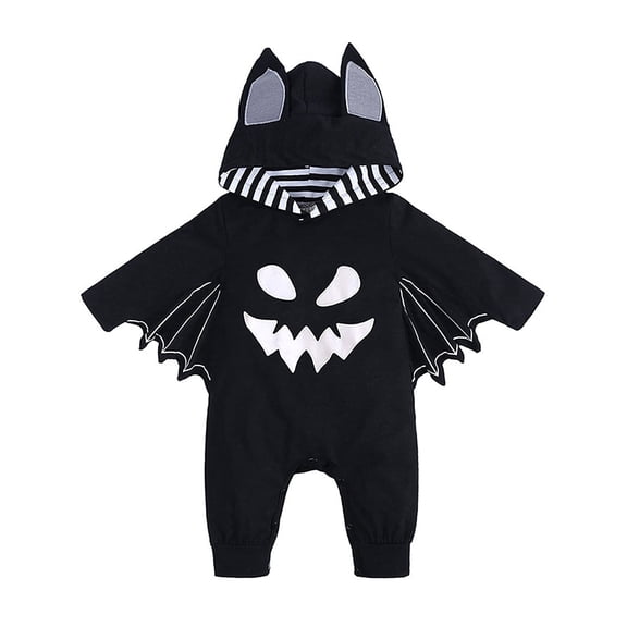 WIBACKER 0-18M Halloween Bat Costumes for Newborn Baby Boy, Cosplay Hoodie Romper for Infant Girls