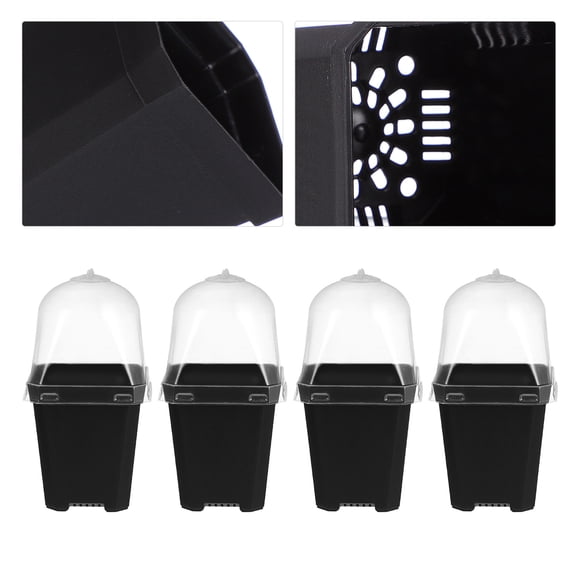 FOMIYES 10Pcs Flower Starting Pot Black Plastic for Garden Supplies with Breathable Drainage