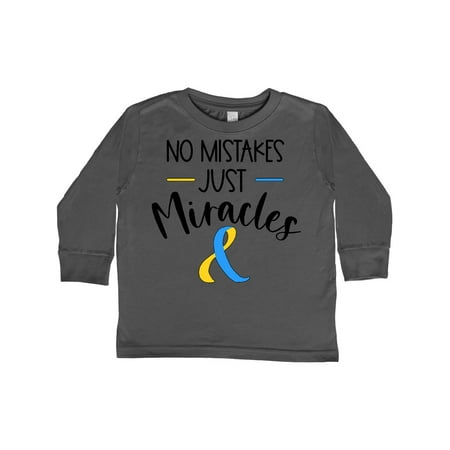 

Inktastic No Mistakes Just Miracles Down Syndrome Awareness Gift Toddler Boy or Toddler Girl Long Sleeve T-Shirt