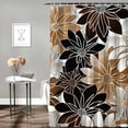 thumbnail image 2 of Pratyus Flower Pattern Fine Foliage Lace Modern Waterproof Shower Curtain for Country Cottage & Farmhouse Bathroom Decor Set with Hooks 36x72, 2 of 7