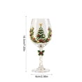 thumbnail image 3 of Hand-Painted Christmas Wine Glasses – Crystal Goblets with Tree Snowflake Design for Holiday, 3 of 6