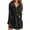 Black, variant on Fuzzy Robe for Women Fall Winter Mid Length Lapel Bathrobe Belted Bath Robes Plush Kimono Robe with Pockets Soft Spa Robes