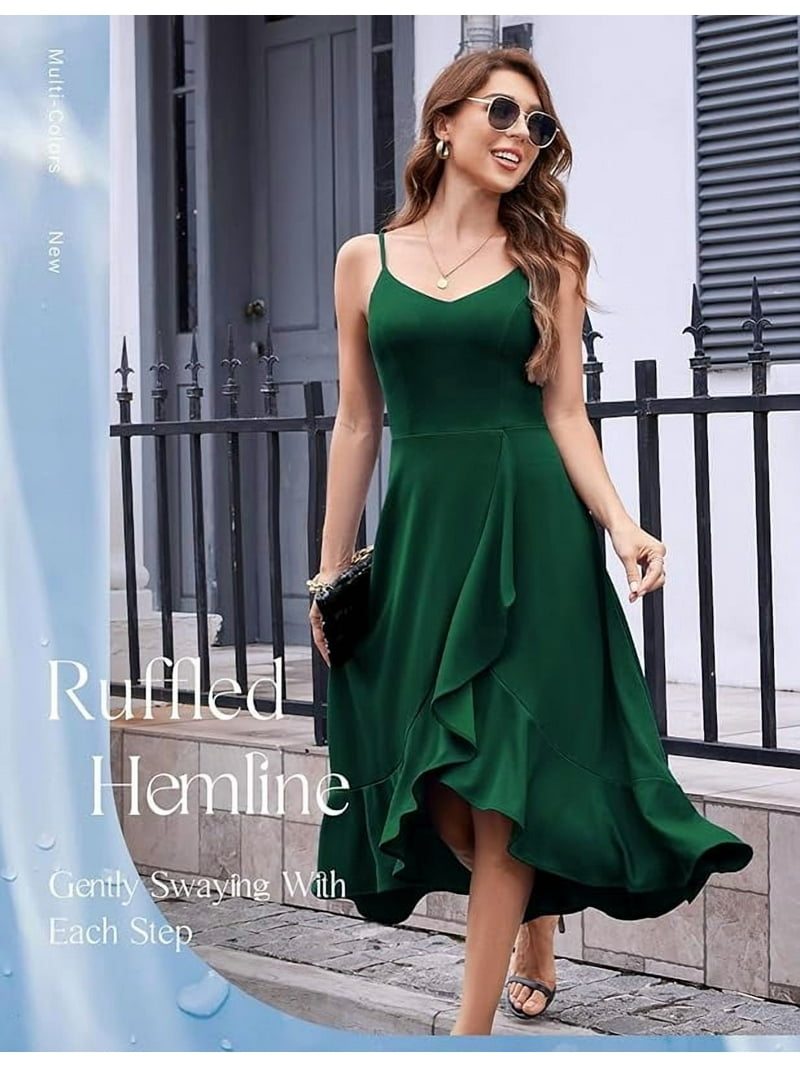 Women's Cocktail Party Dress, Formal Wedding Guest High Low Dress, Fit Flare Holiday Prom Dress Women's Cocktail Party Dress, Formal Wedding Guest High Low Dress, Fit Flare Holiday Prom Dress