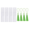 thumbnail image 1 of Unique Bargains Sublimation Blank Bookmark Double Sided with Light Green Normal Tassels, 4 Pieces, 1 of 5