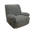 thumbnail image 2 of SureFit Stretch Oxford 1 Piece Recliner Slipcover, Stretch Recliner Cover, Machine Washable, Gray, 2 of 4