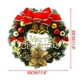 thumbnail image 3 of NSESSHome Christmas Wreath Decorations, Christmas Wreaths for Front Door with Merry Christmas Sign, Christmas Door Wreath with Red Bowknot Bells Poinsettia Christmas Balls for Decor 11.81", 3 of 9