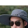 thumbnail image 5 of Sombrero de pescador de ala ancha para hombre, de verano, moderno, semitranspirable, para exteriores, color gris, 5 of 5