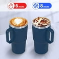 thumbnail image 6 of AGH 20oz Tumbler with Handle Stainless Steel Insulated Coffee Mug Travel Mug with Handle Double Wall Tumbler Cup with Spill Proof Lid and Straw and Straw Brusher, 1 Pack, Navy Blue, 6 of 6