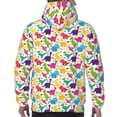 thumbnail image 7 of Kdxio Colorful Dinosaurs Print Mens Casual Hooded Collar Drawstring Hoodies Pullover Sweatshirts Casual Long Sleeve Shirts-X-Large, 7 of 7