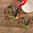 thumbnail image 2 of SKYSONIC 2 pcs Fall Oil Painting Cornucopia Pot Holders Trivets, Heat Resistant Trivets,Autumn Pumpkin Fruit Cotton Thread Weave Mats for Hot Pads Pans Pot Bowl Teapot, 2 of 7