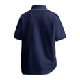 thumbnail image 3 of KeShDi Summer Linen Tshirt Mens Shirts Polo Shirt Men's Summer Casual Short Sleeve Top Solid Color T-shirt Half Sleeve Short Sleeve Collar Top/Shirt Blue 5X, 3 of 8