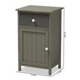 thumbnail image 1 of Baxton Studio Barend Bois Gris et Fusain Fini 1 Tiroir Armoire de Rangement, 1 of 10
