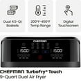 thumbnail image 3 of Chefman TurboFry Digital Touch Dual Basket Air Fryer, XL 8.5L (9-Quart), 3 of 8