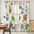 thumbnail image 4 of Cute Cartoon Kitchen Curtains 96 Inch Length, Cat Butterfly Spring Floral Botanical Grommet Top Bedroom Living Room Curtains, Light Filtering Cafe Curtain Drapes 2 Panels Set 104''x96'', 4 of 9