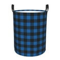 thumbnail image 6 of Picia Blue Black Plaid Large Laundry Basket, Waterproof, Freestanding Laundry Hamper, Collapsible Tall Clothes Hamper with Extended Handles-Medium, 6 of 8