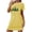 Yellow, variant on PRINxy Women's Plus Size Christmas Short Sleeve Round Neck Chest Print Nightgown with All Day Comfort for Sleep and Loungewear Wear Purple XL