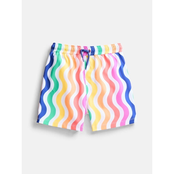 Wonder Nation Baby and Toddler Boys Printed Swim Trunks, Sizes 12M-5T