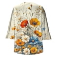 thumbnail image 4 of Hauts pour Femmes 2025 Blouses d'Été Mode Imprimé St. Patrick Style Ethnique Décontracté Imprimé Col Rond Chandail à Capuchon avec Chapeau Blouses pour Femmes Manches 3/4, 4 of 6