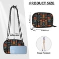 thumbnail image 4 of FORMRS Mini Crossbody Bag for Women Adjustable Shoulder Rope Travel Casual Phone Purse, Black Geometric, 4 of 7