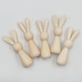 thumbnail image 2 of 4 piezas de muñeco de conejo sin terminar para hacer tú mismo, mini conejito de madera con grafiti, muñeco de conejo de madera sin pintar, 2 of 7