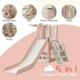 thumbnail image 6 of Pink Toddler Slide,Kids Climber Slide with Storage Space Indoor Outdoor Playset with Basketball Hoopa and Telescope,Slide for Toddlers Age 1-3, 6 of 6