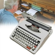 Retro Mechanical English Typewriter: Old-fashioned portable manual, vintage finish (white). For notes, letters, creative writing