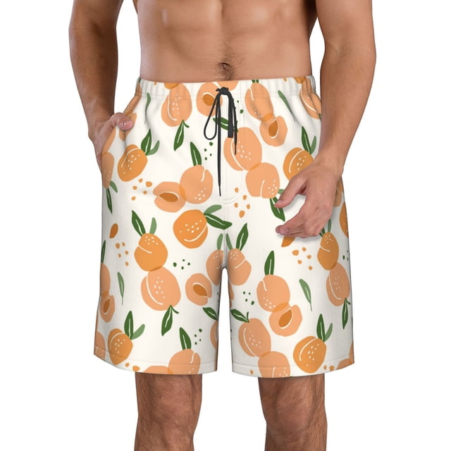 Fotbe Peaches Trajes de Baño Estampados para Hombre, Shorts de Verano de Secado Rápido, Ropa de Playa, Bañadores-Small