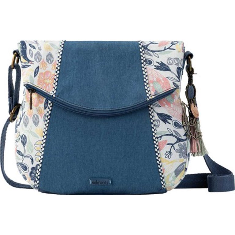 Flap Over Bag Medium Size Blue Leather Fold Over Messenger 