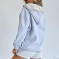 thumbnail image 6 of ManxiVoo Zip Up Hoodie Women, Women's Fall Jacket Oversized Pocket Sweatshirt Casual Drawstring Clothing Zipper Track Jacket Solid Color Long Sleeve Hooded Top Oversized Hoodie Gray XXL, 6 of 8