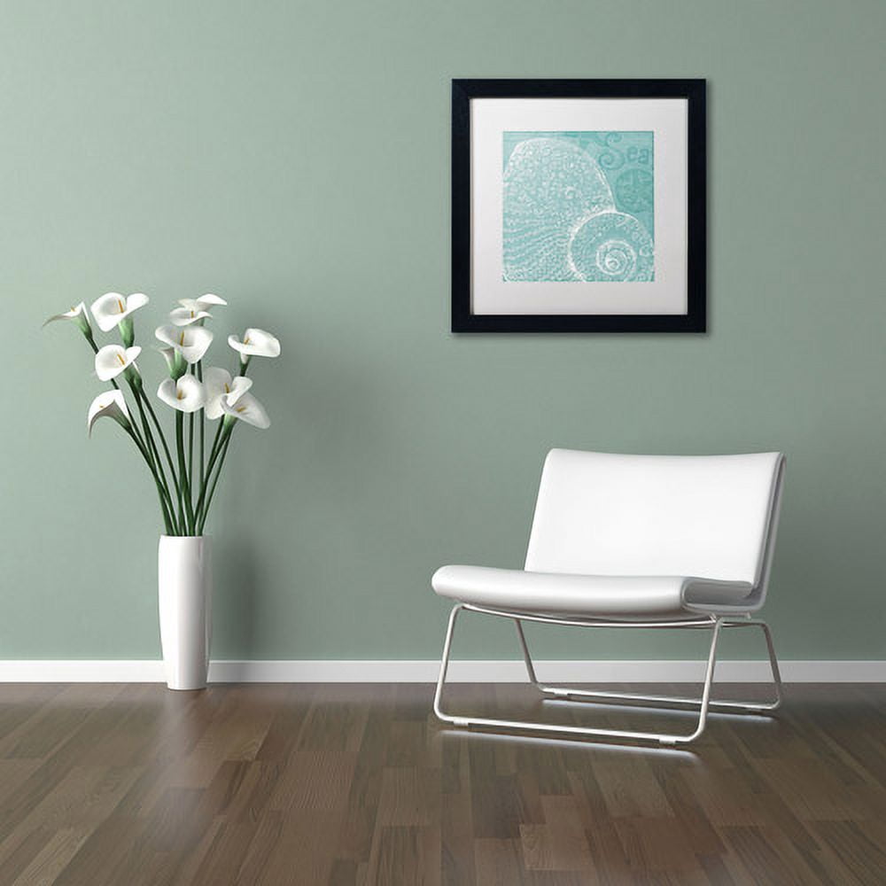Trademark Fine Art "Aqua Treasure IV" Canvas Art by Daphne Brissonnet, White Matte, Black Frame