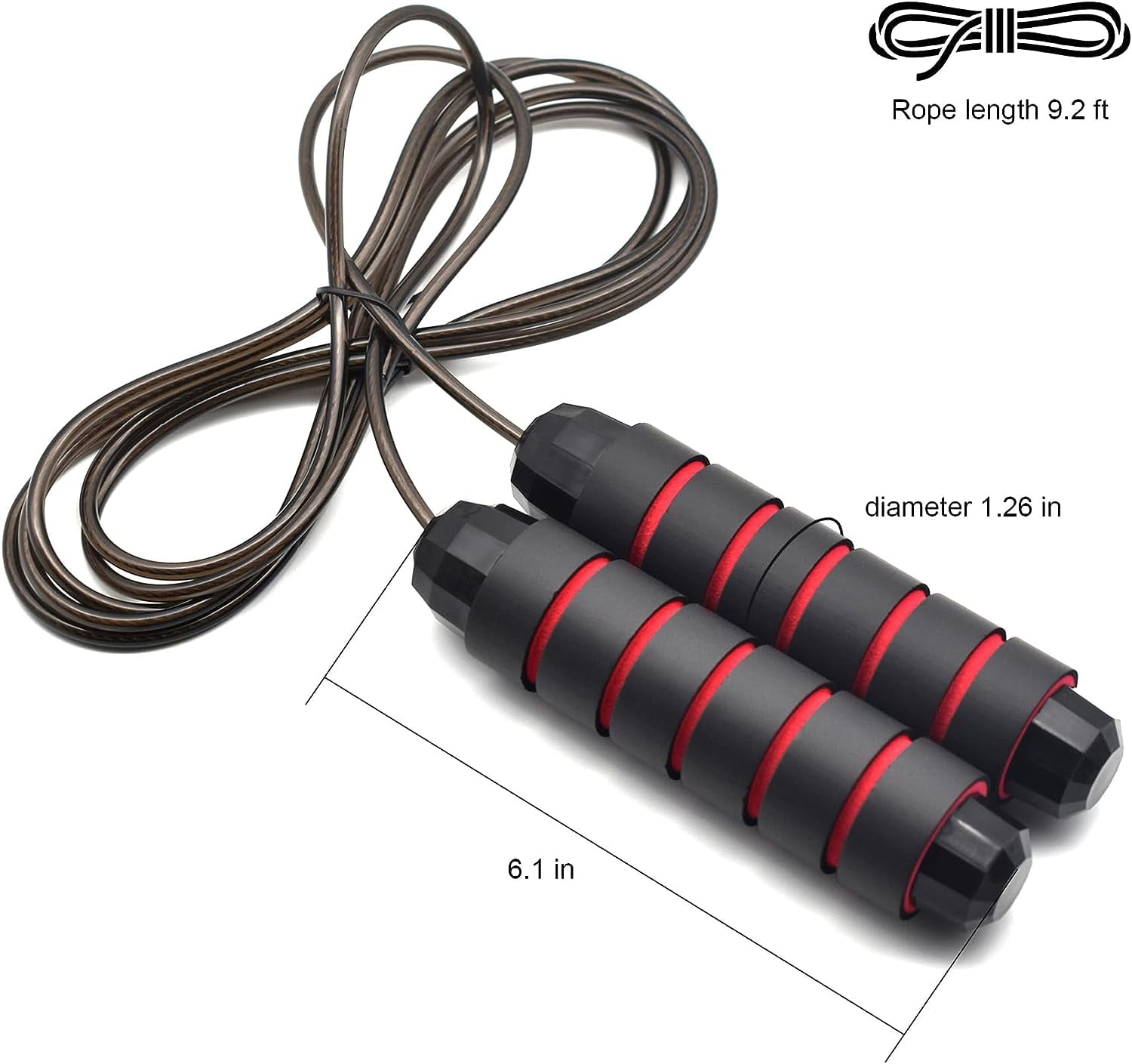 Adjustable Jump Rope with Ball Bearings, Tangle-Free Speed Rope for Cardio Fitness, Home Gym School Workout