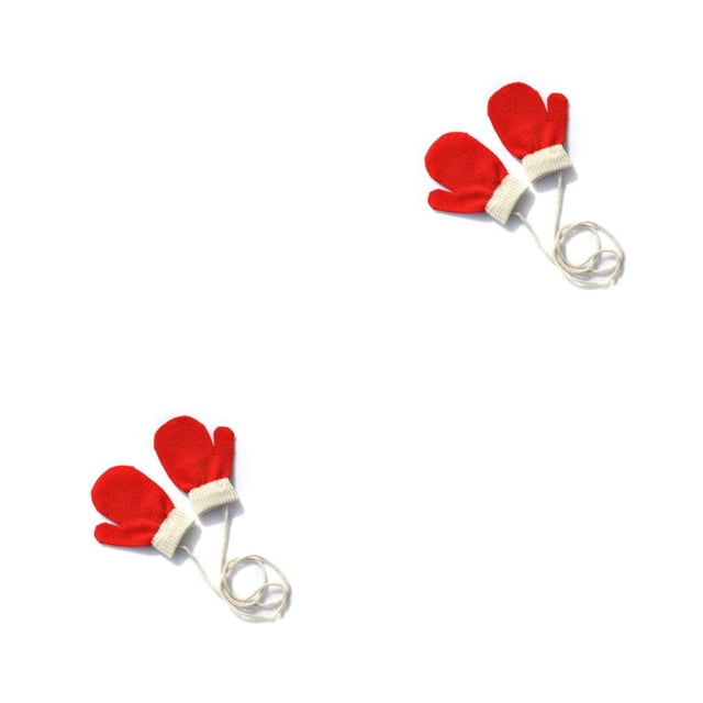 Minnieouse 1 par de manoplas para niños pequeños, manopla cómoda para mantener el calor, adorable accesorio de ropa para niños y niñas con cordón 2piezas Beige+Rojo Minnieouse CBP349994