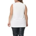 thumbnail image 3 of Agnes Orinda Women's Plus Size Tops Sleeveless Sparkle Shimmer Glitter Sequin V Neck Tank Top 1X Silver, 3 of 6