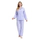 thumbnail image 1 of Apparonia Conjuntos de Pijama para Mujer Ropa de Dormir de Algodón Camisa de Manga Larga con Botones Al Frente y Pantalón Ropa de Dormir Cuello con Solapa Pjs Conjuntos de Descanso Elegante Morado S, 1 of 7