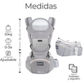 thumbnail image 2 of Raganet, Mochila Portabebés Multiusos, Cangurera de Bebé, Cabestrillos Portabebés, Soporte Firme para Bebé, 100% Poliester, Correar Ajustables y Acolchonadas, 3 Cinturones de Seguridad (Gris), 2 of 5
