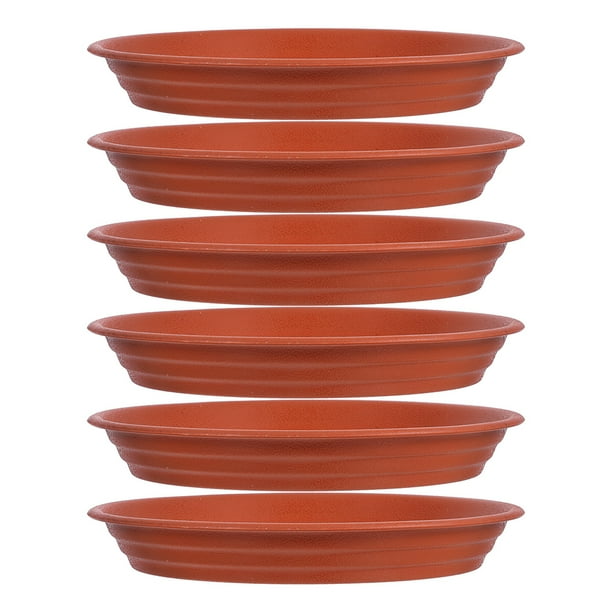 platillos redondos para macetas, bandeja inferior para macetas de 8,65 pulgadas, bandejas de goteo de plástico para plantas, macetas, color terracota