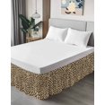 thumbnail image 4 of Leopard Wrap Around Bed Skirts for King Bed 18" Drop,Bed Skirt with Adjustable Elastic Belt Dust Ruffle Bed Valance for Bedroom Hotel Brown Black Beige Modern Abstract Impressionist Bed Frame Cover, 4 of 7