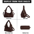 thumbnail image 4 of Spencer Women Handbags and Purses Ladies Crossbody Shoulder Bag Top Handle Satchel PU Leather Crescent Clutch with Removable Strap, Coffee, 4 of 9