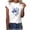 White #04, variant on Women's T Shirts Short Sleeve Tees Novelty Graphic Crew Neck Soft Loose Summer Tops